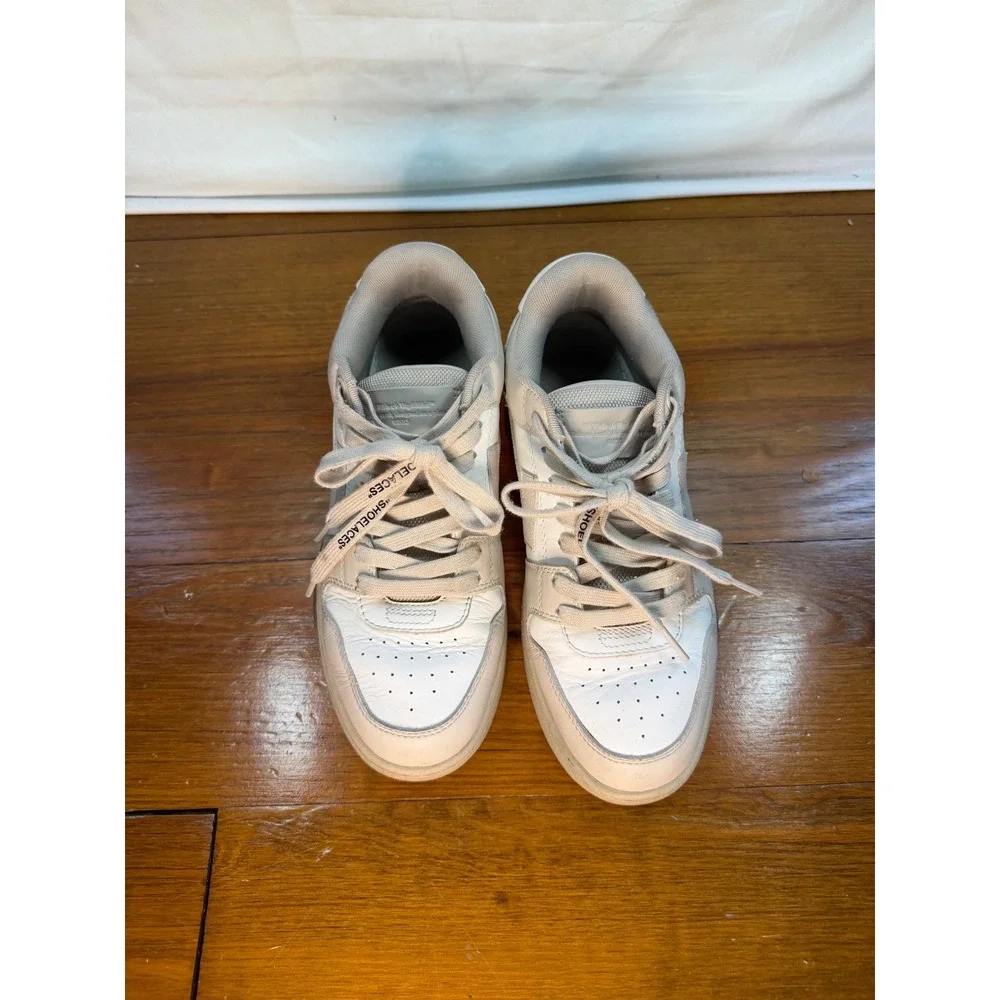 Off-White Out Of Office OOO Sneakers Beige White Leather Low Top Trainers sz 39